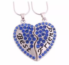 Colar Best Friends Detalhe ul Folheado Níquel - 2Pçs Colar Best Friends Detalhe ul Folheado Níquel - 2Pçs