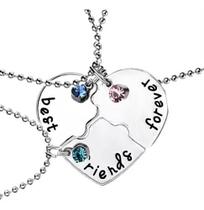 Colar Best Friends Forever Coração 3 Peças Melhores Amigas