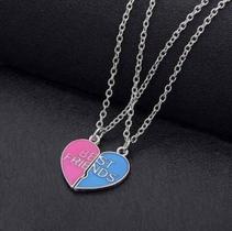 Colar Best Friends Melhores Amigas Amizade Folheado Resinado Colar Best Friends Melhores Amigas Amizade Folheado Resinado