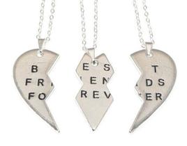 Colar Best Friends Sempre Amigas Amizade Folheado 3 Pçs B27