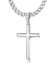 Colar Besteel Cruz em Prata 925 com Corrente Cubana 22in