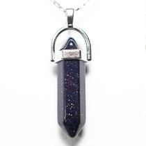 Colar Bi Terminado Pedra Estrela Azul Envolto Banho Prateado