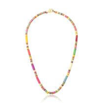 Colar bijuteria pedra colorida - Marje