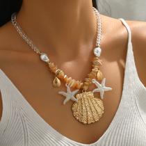 Colar BJR Niche Pearl com pingente de concha para mulheres Colar BJR Niche Pearl com pingente de concha para mulheres