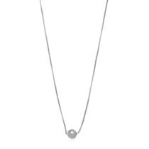 Colar bola lisa folheado de ródio branco