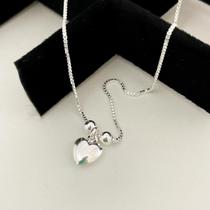 Colar Bolas 3mm Coração Prata 925