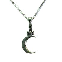Colar Boline - Amuleto Místico com Lua Crescente e Pentagrama