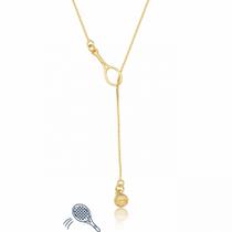 Colar Bolinha e Raquete de Tennis Revestido em Ouro Colar Bolinha e Raquete de Tennis Revestido em Ouro