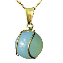 Colar Bolinha Pedra da Lua Envolto Pedra Montagem Dourada