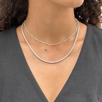 Colar bolinha veneziana + Colar Cordão Baiano a Prata 925