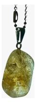 Colar Bolinhas Aço Com Pingente Pedra Natural Citrino Ci840 Colar Bolinhas Aço Com Pingente Pedra Natural Citrino Ci840