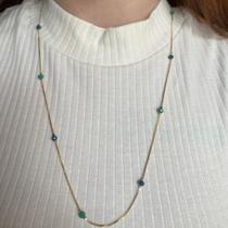 Colar bolinhas zircônia banhado a ouro 18k