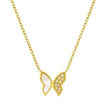 Colar Borboleta Banhado A 18k Zircônia