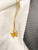 Colar Borboleta Corrente Dourado Colar Borboleta Corrente Dourado