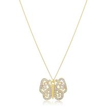 Colar borboleta cravejada banhado a ouro 18k Colar borboleta cravejada banhado a ouro 18k