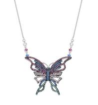 Colar borboleta cravejada shambala banhada a ródio - zircônias Colar borboleta cravejada shambala banhada a ródio - zircônias