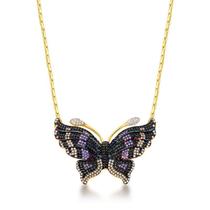 Colar borboleta cravejado