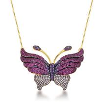 Colar borboleta cravejado