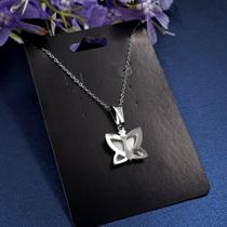 Colar Borboleta em Aço Inoxidável 316L Hipoalergênico