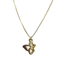 Colar Borboleta Folheada Ouro 18k