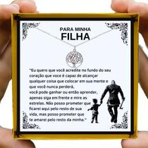 Colar Borboleta Presente Aniversário de Pai Viking Para Filha Prata Esterlina 925 + Dedicatória