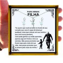 Colar Borboleta Presente Aniversário de Pai Viking Para Filha Prata Esterlina 925 + Dedicatória
