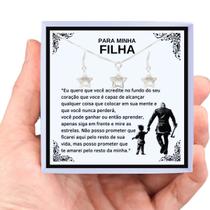 Colar Borboleta Presente Aniversário de Pai Viking Para Filha Prata Esterlina 925 + Dedicatória Colar Borboleta Presente Aniversário de Pai Viking Para Filha Prata Esterlina 925 + Dedicatória