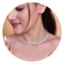 Colar Brilhante de Strass para Noiva Elegância Casamento Colar Brilhante de Strass para Noiva Elegância Casamento