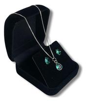 Colar Brincos Gota Presente Feminino Conjunto Kit Prata 925
