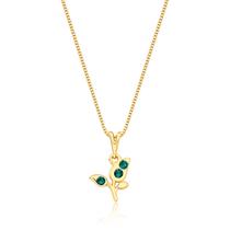 Colar Broto com cristais revestido em ouro 18 k