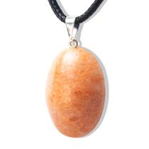 Colar Cabochão Amazonita Rosa Natural Pino Prateado