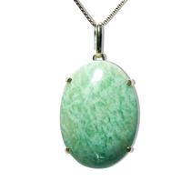 Colar Cabochão Amazonita Verde Prata 950 Garra