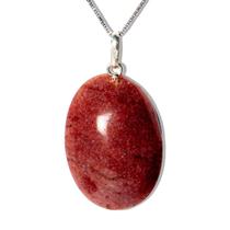 Colar Cabochão Dolomita Vermelha Castoação Prata 950 Colar Cabochão Dolomita Vermelha Castoação Prata 950