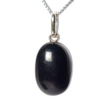 Colar Cabochão Obsidiana Negra Pino Prata 950 Colar Cabochão Obsidiana Negra Pino Prata 950