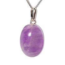 Colar Cabochão Oval Pedra Ametista 20mm Pino Prata 950 Colar Cabochão Oval Pedra Ametista 20mm Pino Prata 950