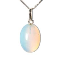 Colar Cabochão Oval Pedra da Lua 20mm Pino Prata 950 Colar Cabochão Oval Pedra da Lua 20mm Pino Prata 950
