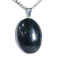 Colar Cabochão Oval Pedra Estrela Verde Pino Prateado Colar Cabochão Oval Pedra Estrela Verde Pino Prateado