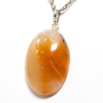 Colar Cabochão Pedra Aragonita Raio Laranja Pino Prata 950 Colar Cabochão Pedra Aragonita Raio Laranja Pino Prata 950