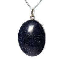 Colar Cabochão Pedra Estrela Azul Prata 950 Pino e Perinha Colar Cabochão Pedra Estrela Azul Prata 950 Pino e Perinha
