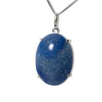 Colar Cabochão Quartzo Azul Prata 950 Garra