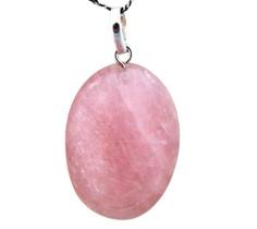 Colar Cabochão Quartzo Rosa Castoação Pino Prata 950