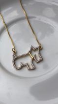 Colar cachorrinho banhado a ouro Colar cachorrinho banhado a ouro