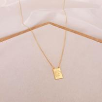 Colar Cachorrinho Dupla Face Folheado a Ouro 18k 60cm Mãe de Pet