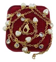 Colar Cadeado 1mm Com Zircônia Joia Nobre 40cm Banhada a Ouro Colar Cadeado 1mm Com Zircônia Joia Nobre 40cm Banhada a Ouro