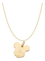 Colar Cadeado 50cm E Rosto Do Mickey Banhado Ouro Rommanel Colar Cadeado 50cm E Rosto Do Mickey Banhado Ouro Rommanel