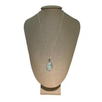 Colar Cadeado Prata 925 Água Marinha Oval - P. Vecchio Joias