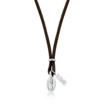 Colar Café no Paracord com Revestimento Prateado