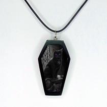 Colar caixão gato preto gotico dark emo magia Colar caixão gato preto gotico dark emo magia