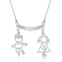 Colar Canga Casal Menino Menina Prata 925