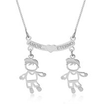 Colar Canga Casal Menino Menina Prata 925